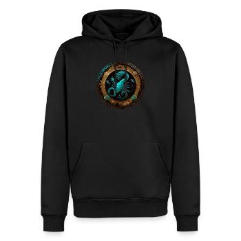 Portez votre signe du zodiaque astrologique avec fierté: Scorpion - Sweat à capuche Premium bio Homme - noir - Devant - Nico (187cm)