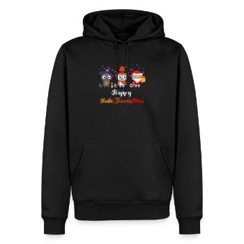 Happy HalloThanksMas Katzen Halloween Christmas - Männer Premium Bio Hoodie - Schwarz - Vorne - Nico (187cm)