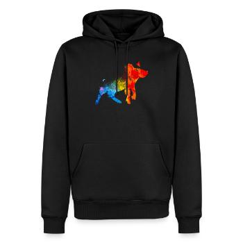 Splash of colour pig Colourful pig - Men’s Premium Organic Hoodie - black - Front - Nico (187cm)