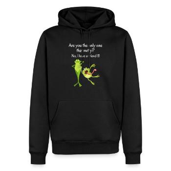 Niedliches und lustiges Frosch-Design mit coolem Slogan - Männer Premium Bio Hoodie - Schwarz - Vorne - Nico (187cm)