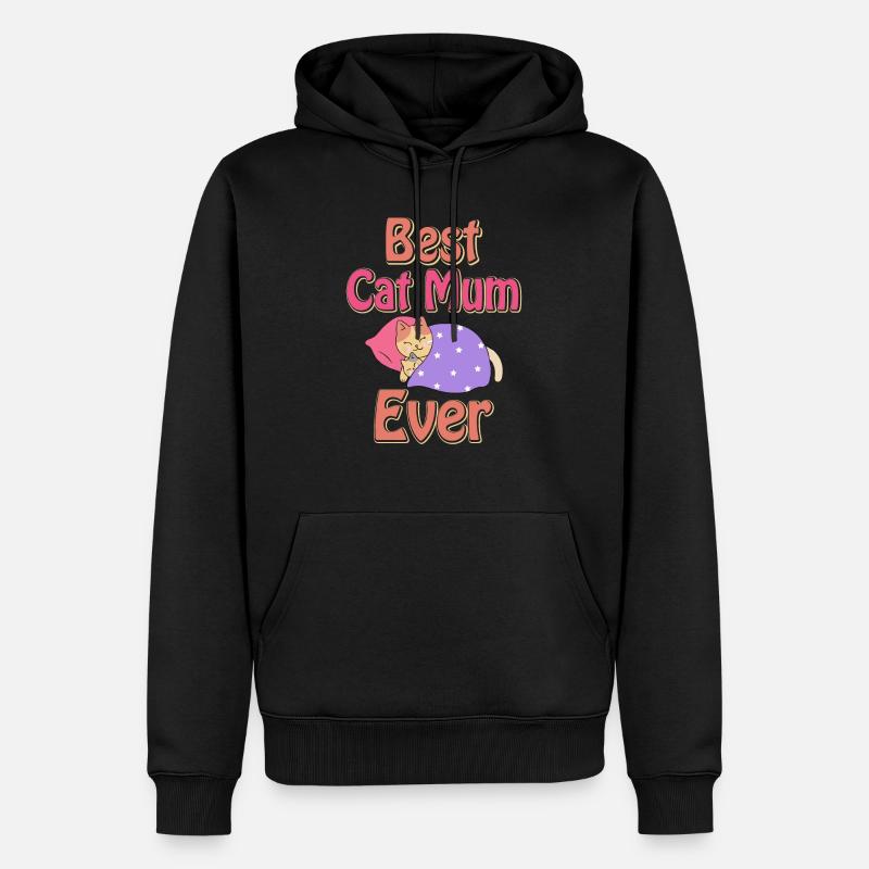 Beste Katzen Mutter - Männer Premium Bio Hoodie - Schwarz