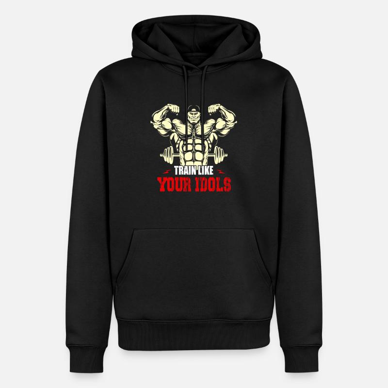 Entraînez-vous comme vos modèles - Sweat à capuche Premium bio Homme - noir