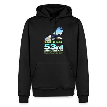 Vêtements écologiques pour hommes femmes pour le Jour de la Terre 2023 - Sweat à capuche Premium bio Homme - noir - Devant - Nico (187cm)