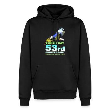 Retro Grün umweltfreundlich für den Tag der Erde 2023 Awaren - Männer Premium Bio Hoodie - Schwarz - Vorne - Nico (187cm)