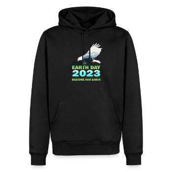 Restaurer notre Terre Sensibiliser le public au Jour de la Terre 20 - Sweat à capuche Premium bio Homme - noir - Devant - Nico (187cm)