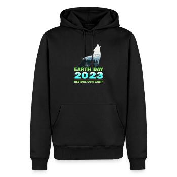 Jour de la Terre pour les amoureux de la nature 2023 - Sweat à capuche Premium bio Homme - noir - Devant - Nico (187cm)