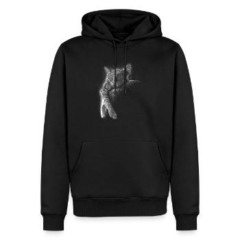 Katze am schlafen - Männer Premium Bio Hoodie - Schwarz - Vorne - Nico (187cm)