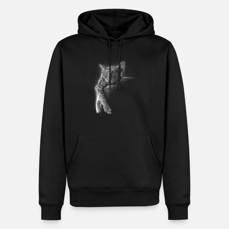 Katze am schlafen - Männer Premium Bio Hoodie - Schwarz