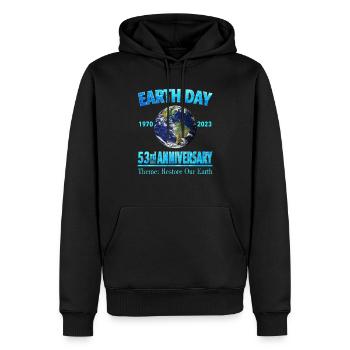 53. Jahrestag der Erde - Tag der Erde 2023 - Männer Premium Bio Hoodie - Schwarz - Vorne - Nico (187cm)