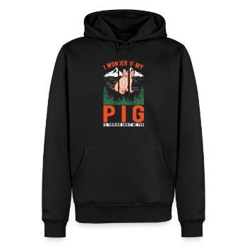 Pigs Farmer Farmer Pigs - Men’s Premium Organic Hoodie - black - Front - Nico (187cm)