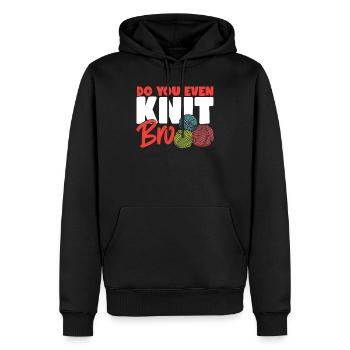 Tricoter Tricoter Jeu de mots Do You Even - Sweat à capuche Premium bio Homme - noir - Devant - Nico (187cm)