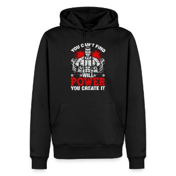 Do findest keine Power Du erstellst Sie - Männer Premium Bio Hoodie - Schwarz - Vorne - Nico (187cm)