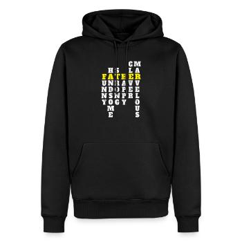 Père drôle beau fort heureux intelligent - Sweat à capuche Premium bio Homme - noir - Devant - Nico (187cm)