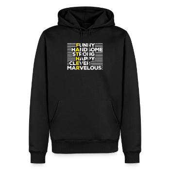 Vatertag Männer Tochter Sohn Frau Ehemann Papa Opa - Männer Premium Bio Hoodie - Schwarz - Vorne - Nico (187cm)