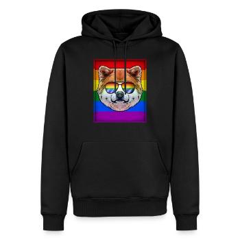 Gay Shiba Inu LGBTQ - Men’s Premium Organic Hoodie - black - Front - Nico (187cm)