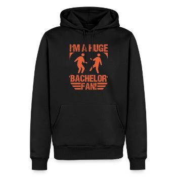 ICH BIN EIN GROSSER BACHELOR-FAN - Männer Premium Bio Hoodie - Schwarz - Vorne - Nico (187cm)