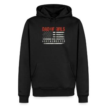 Vater von Mädchen in der Unterzahl Lustiger Vater - Männer Premium Bio Hoodie - Schwarz - Vorne - Nico (187cm)