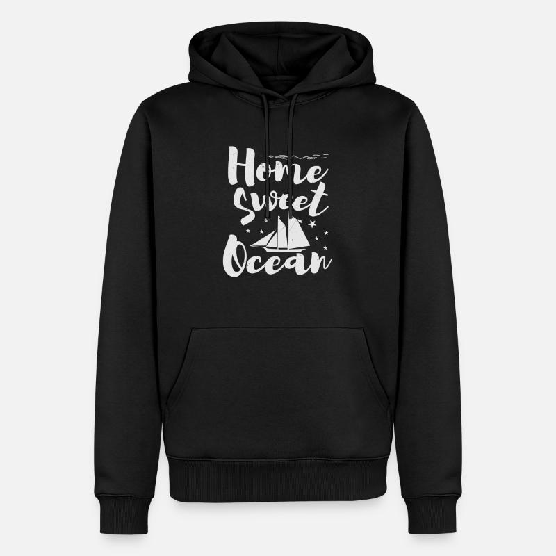 ACCUEIL SWEET OCEAN 2 - Sweat à capuche Premium bio Homme - noir