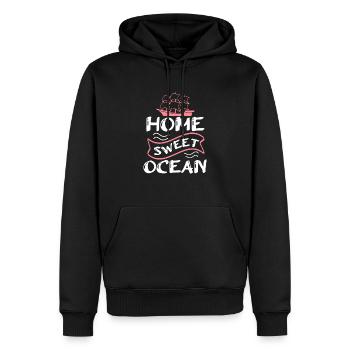 HOME SWEET OCEAN - Sweat à capuche Premium bio Homme - noir - Devant - Nico (187cm)
