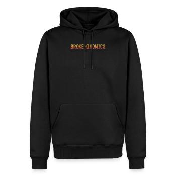 Broke-onomics drôle Jeu de mots sur la récession économique - Sweat à capuche Premium bio Homme - noir - Devant - Nico (187cm)