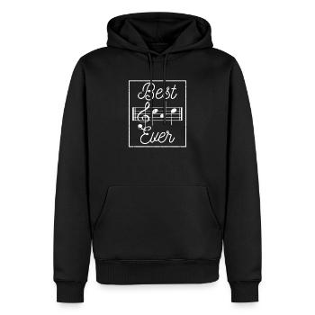 Bester Papa aller Zeiten Musiknoten Lustiger Vater - Männer Premium Bio Hoodie - Schwarz - Vorne - Nico (187cm)