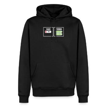 Papa Zwillinge Lustig Beste Vatertag Geburtstag - Männer Premium Bio Hoodie - Schwarz - Vorne - Nico (187cm)