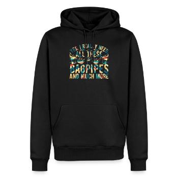 Oui, j’ai vraiment besoin de toutes ces cornemuses et bien plus encore - Sweat à capuche Premium bio Homme - noir - Devant - Nico (187cm)