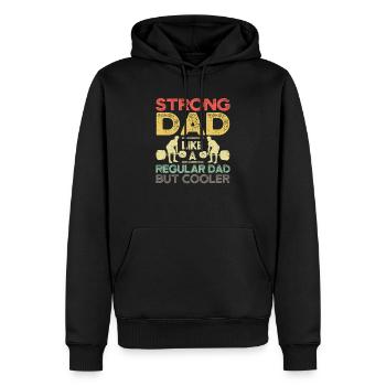 Papa fort comme un papa normal, mais plus cool - Sweat à capuche Premium bio Homme - noir - Devant - Nico (187cm)