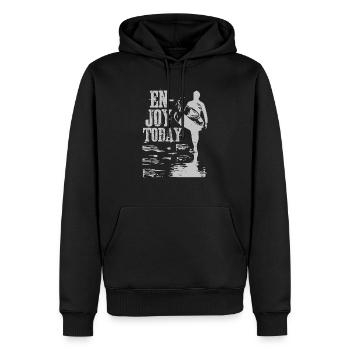 GENIESSEN SIE HEUTE - Männer Premium Bio Hoodie - Schwarz - Vorne - Nico (187cm)