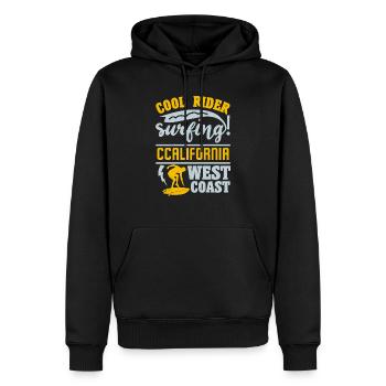 COOL RIDER SURFING CALIFORNIA WEST COAST - Sweat à capuche Premium bio Homme - noir - Devant - Nico (187cm)