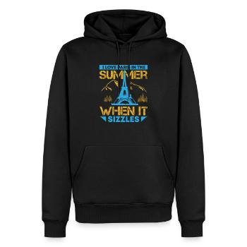 ICH LIEBE PARIS IM SOMMER, WENN ES BRUTZELT - Männer Premium Bio Hoodie - Schwarz - Vorne - Nico (187cm)
