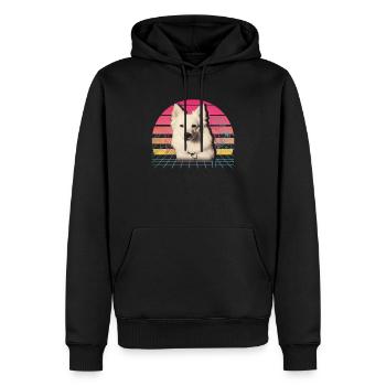 American Eskimo Dog - Men’s Premium Organic Hoodie - black - Front - Nico (187cm)