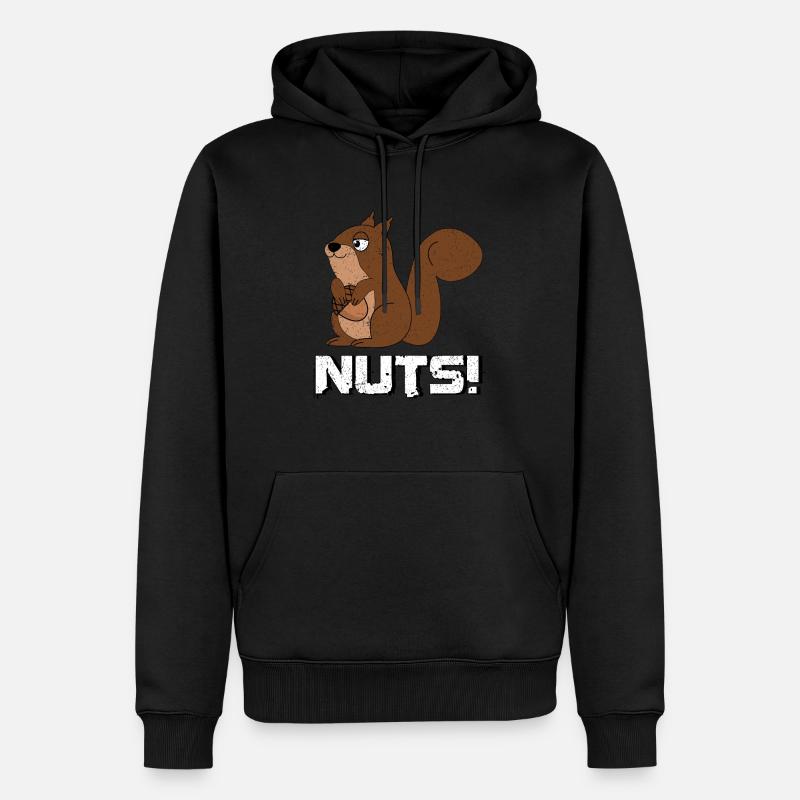 Süßes hungriges Eichhörnchen - Männer Premium Bio Hoodie - Schwarz