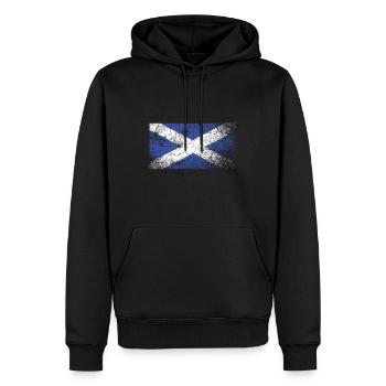 Vintage Schottische Flagge, Grunge Saltire - Männer Premium Bio Hoodie - Schwarz - Vorne - Nico (187cm)