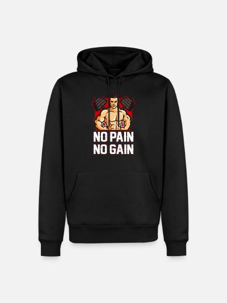 No Pain No Gain - Men’s Premium Organic Hoodie - black