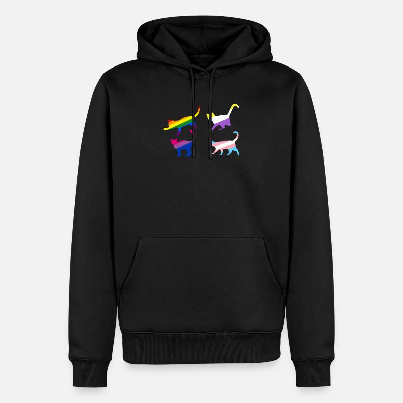Chat LGBT - Sweat à capuche Premium bio Homme - noir