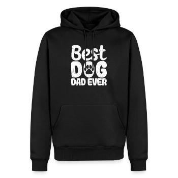 Meilleur père de chien jamais drôle de fête des pères - Sweat à capuche Premium bio Homme - noir - Devant - Nico (187cm)