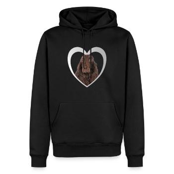 Field Spaniel - Dog Lovers - Dogs Heart - Men’s Premium Organic Hoodie - black - Front - Nico (187cm)