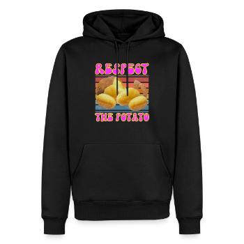 Respect The Potato Funny Légumes-racines Pommes de terre - Sweat à capuche Premium bio Homme - noir - Devant - Nico (187cm)
