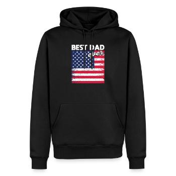 Meilleur père de tous les temps avec American - Sweat à capuche Premium bio Homme - noir - Devant - Nico (187cm)
