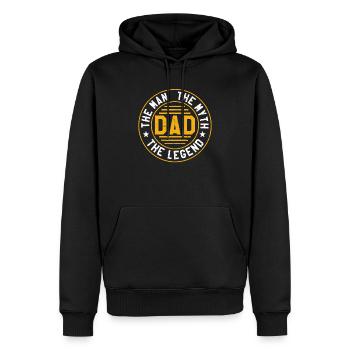 Dad Der Mann Der Mythos Die Legende Daddy Lustig - Männer Premium Bio Hoodie - Schwarz - Vorne - Nico (187cm)