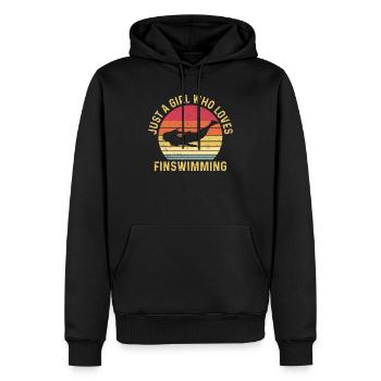 Juste une fille qui aime nager les nageoires - Sweat à capuche Premium bio Homme - noir - Devant - Nico (187cm)