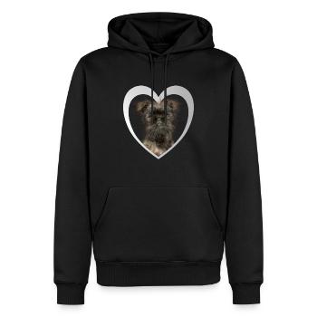 Affenpinscher Herz - J’aime Affenpinscher - Sweat à capuche Premium bio Homme - noir - Devant - Nico (187cm)