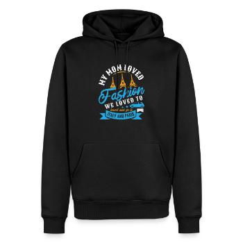 MA MÈRE AIME LA MODE QUE NOUS AIMONS EN ITALIE ET À PARIS - Sweat à capuche Premium bio Homme - noir - Devant - Nico (187cm)