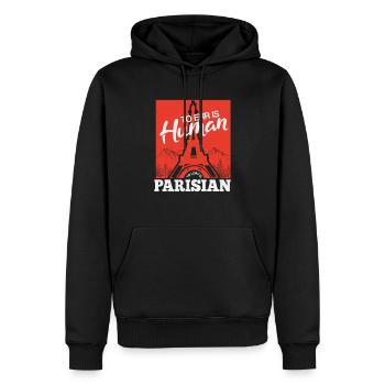 IRREN IST MENSCHLICH PARIS - Männer Premium Bio Hoodie - Schwarz - Vorne - Nico (187cm)