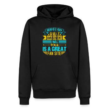 DERRIÈRE CHAQUE GRAND PARC D’ATTRACTIONS SE CACHE UN GRAND FAN - Sweat à capuche Premium bio Homme - noir - Devant - Nico (187cm)
