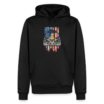 4 juillet Bald Eagle Patriotic American - Sweat à capuche Premium bio Homme - noir - Devant - Nico (187cm)