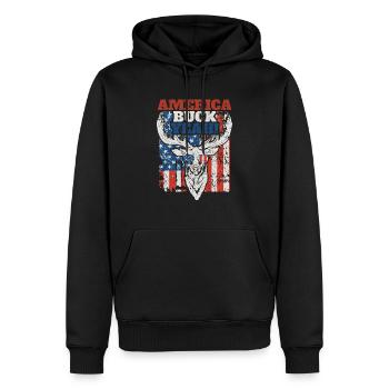 Buck yes Deer funny July 4th glasses t shirt young - Men’s Premium Organic Hoodie - black - Front - Nico (187cm)