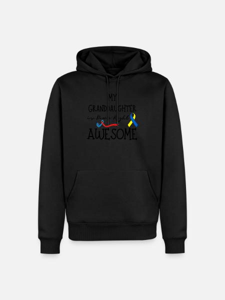 Enkelin Down Right Awesome Down-Syndrom - Männer Premium Bio Hoodie - Schwarz