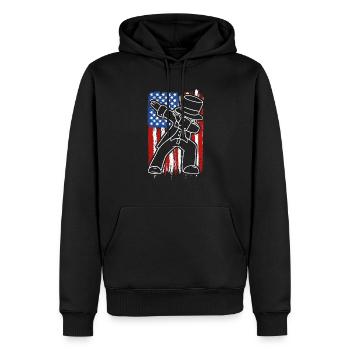 Dabbing American July 4th Funny Dab Dance Pose US - Men’s Premium Organic Hoodie - black - Front - Nico (187cm)